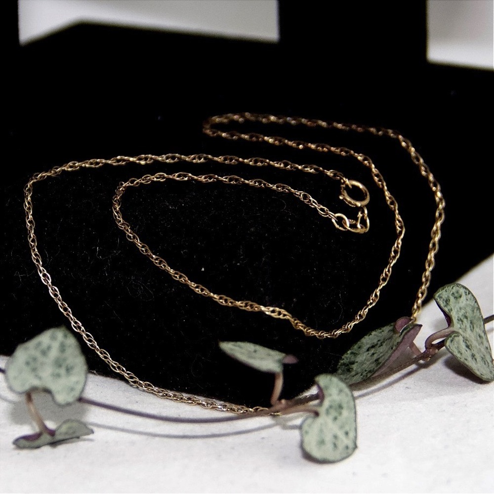 14k Gold over Sterling Silver Singapore Chain Necklace 18" 0.79mm 925 Stamped